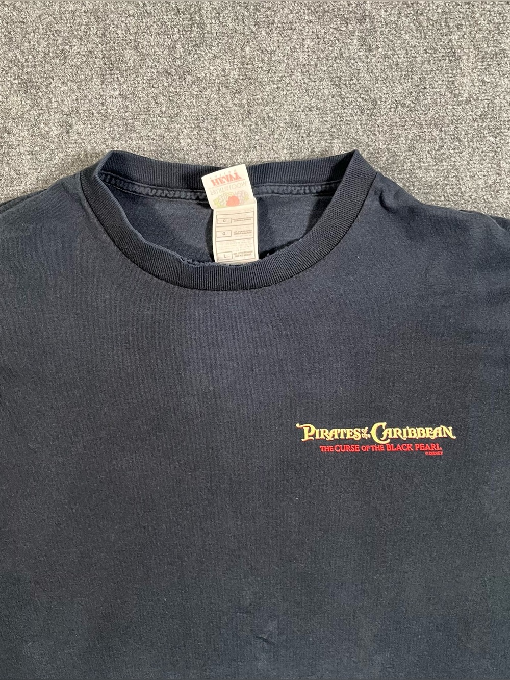 Vintage Pirates Of The Caribbean T-Shirt Mens Large The Curse Of The Black Pearl